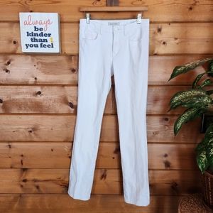Henry & Belle 💜 Signature Straight White Denim Jeans Slim Stretch Tall 26 X 32"